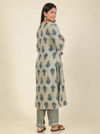 Aramya Straight Soft Cotton Floral Print Women's Kurta - Beige | Grocsy