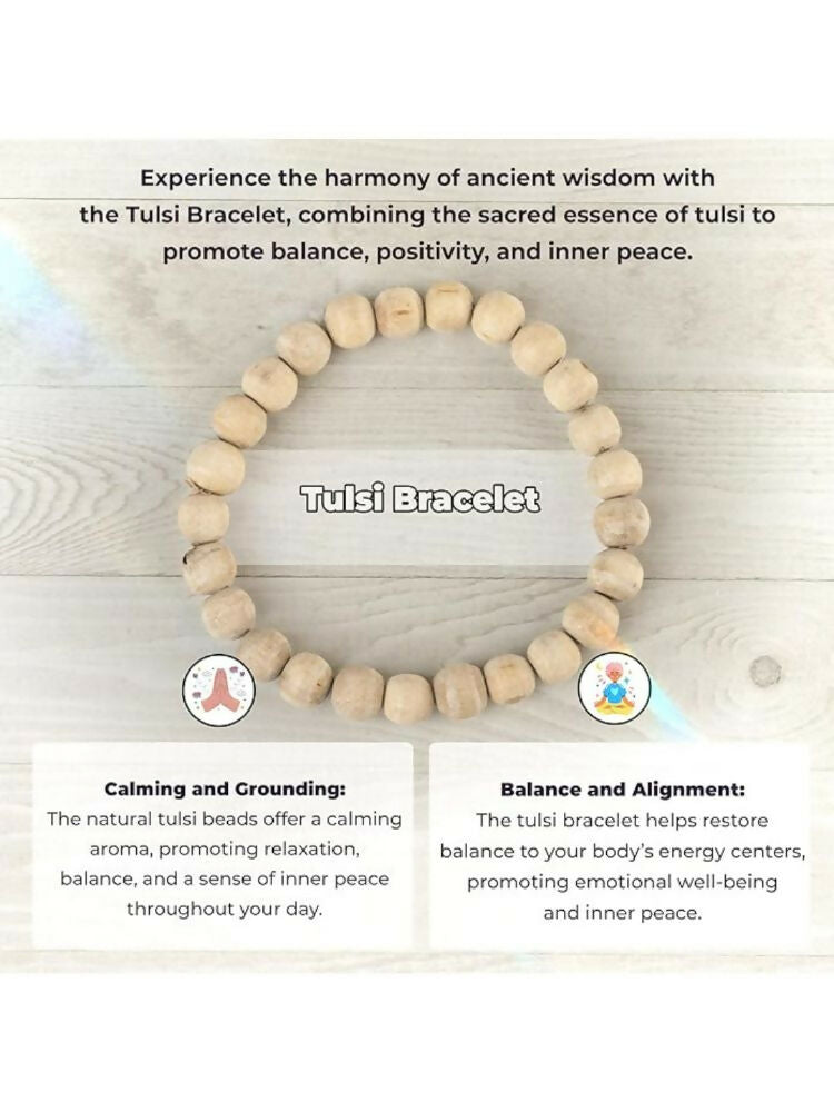 NVR Natural Religious Tulsi Stretchable Bracelet