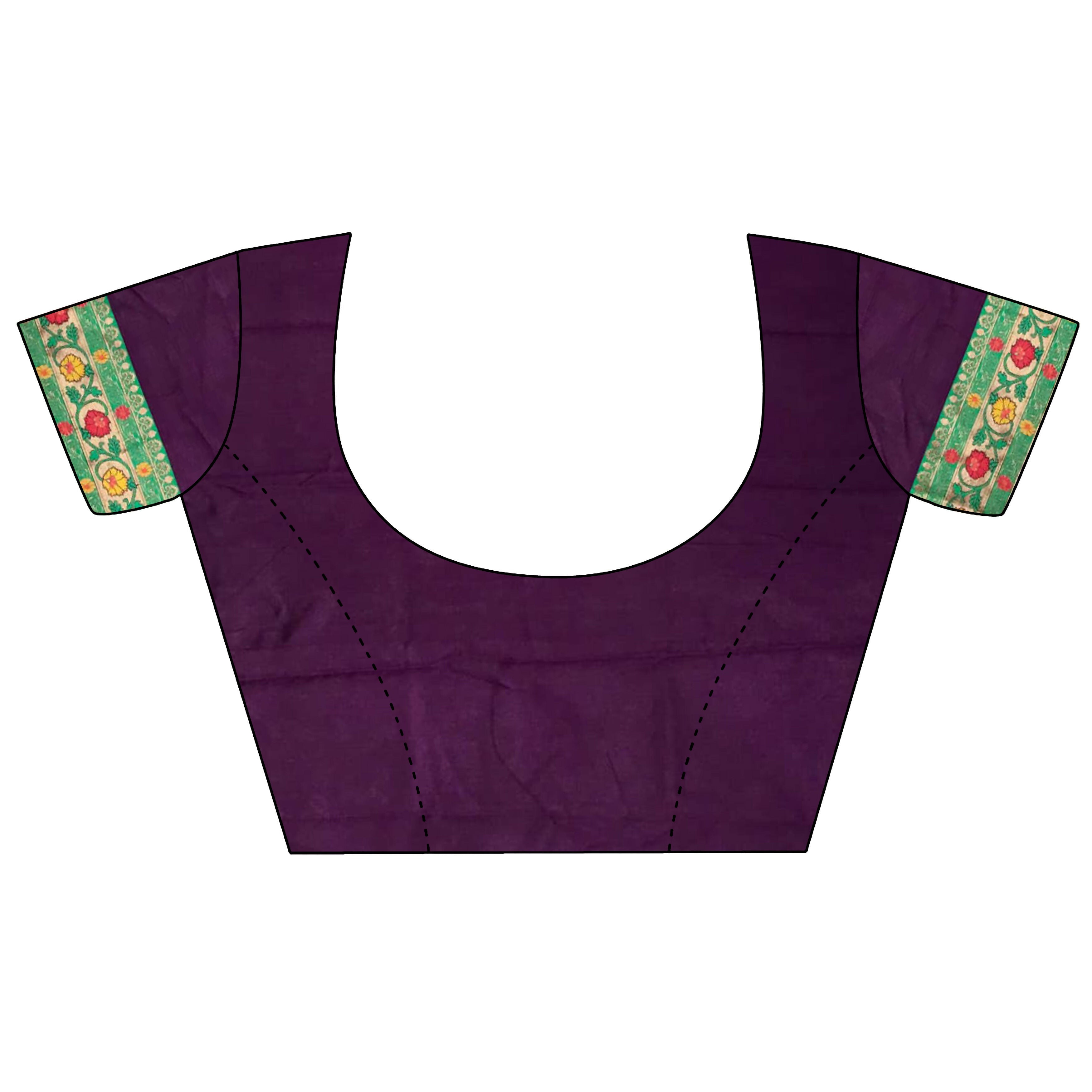 Joban Fashion Wine Banarasi Soft Silk Woven Saree | Grocsy