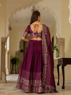 Lehenga Mart Wine Designer Wedding Wear Lehenga Choli | Grocsy