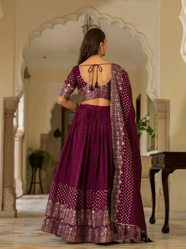 Lehenga Mart Wine Designer Wedding Wear Lehenga Choli | Grocsy