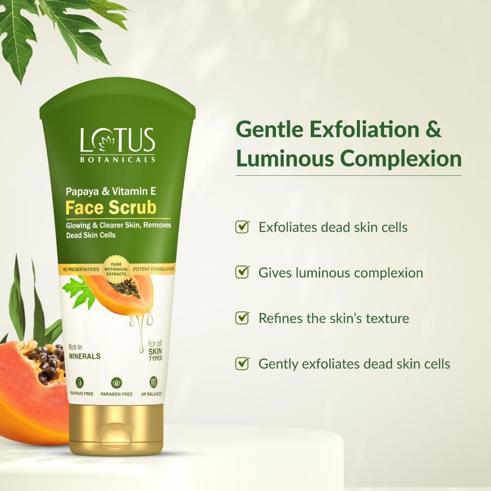 Lotus Botanicals Papaya & Vitamin E Face Scrub | Grocsy