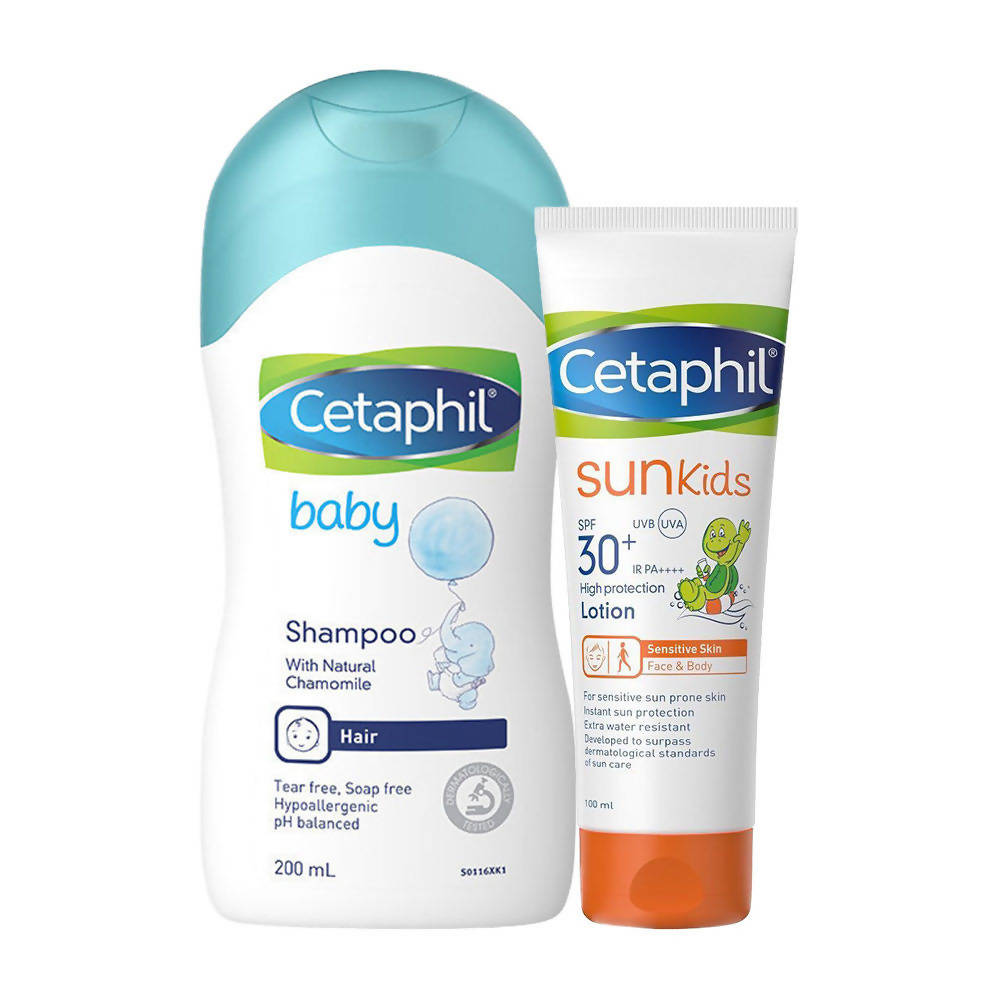 Cetaphil Baby Gentle Wash & Shampoo & Sun Kids SPF 30+ Combo | Grocsy