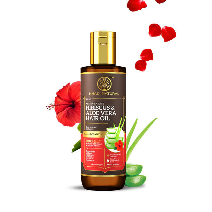 Khadi Natural Hibiscus & Aloe Vera Hair Oil | Grocsy