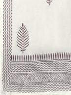 Yufta Maroon & Off White Embroidered Dupatta Set | Grocsy