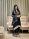 Teeya Creation Black Color Chinon Silk Party Wear Trending Palazzo Set | Grocsy