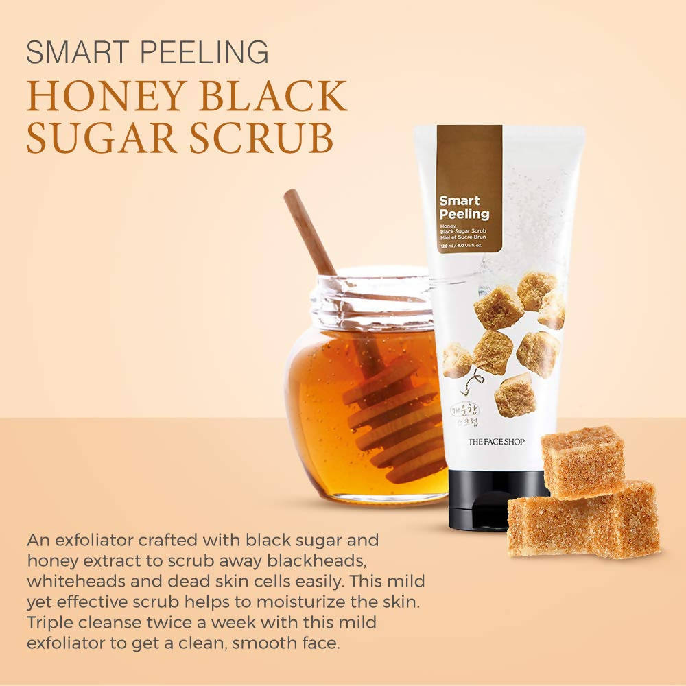 The Face Shop Smart Peeling Honey Black Sugar Scrub - Korean Skincare | Grocsy