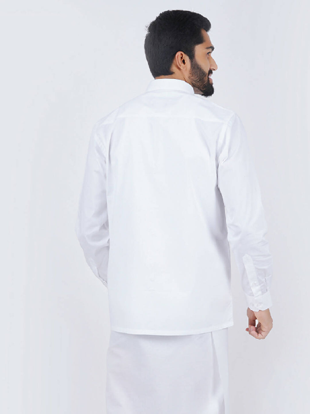 Ramraj Cotton Mens Full Sleeve Formal 100 % Cotton White Shirt | Grocsy