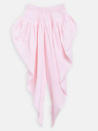 Ahalyaa Pink Polysilk Floral Printed Kids Kurta Dhoti Set For Girls | Grocsy