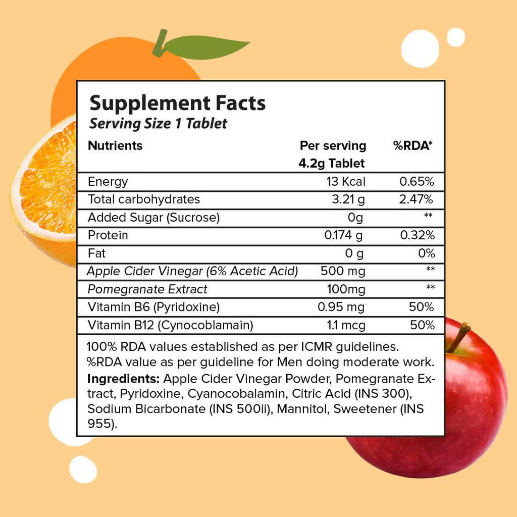 PLIX The Plant Fix Apple Cider Vinegar Effervescent Tablet with Mother - Orange