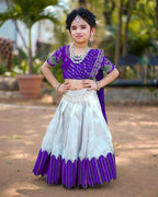 Jyoti Fashion Classy Blue Heavy Chenille Sequins Embroidered Kids Lehenga Choli Set | Grocsy
