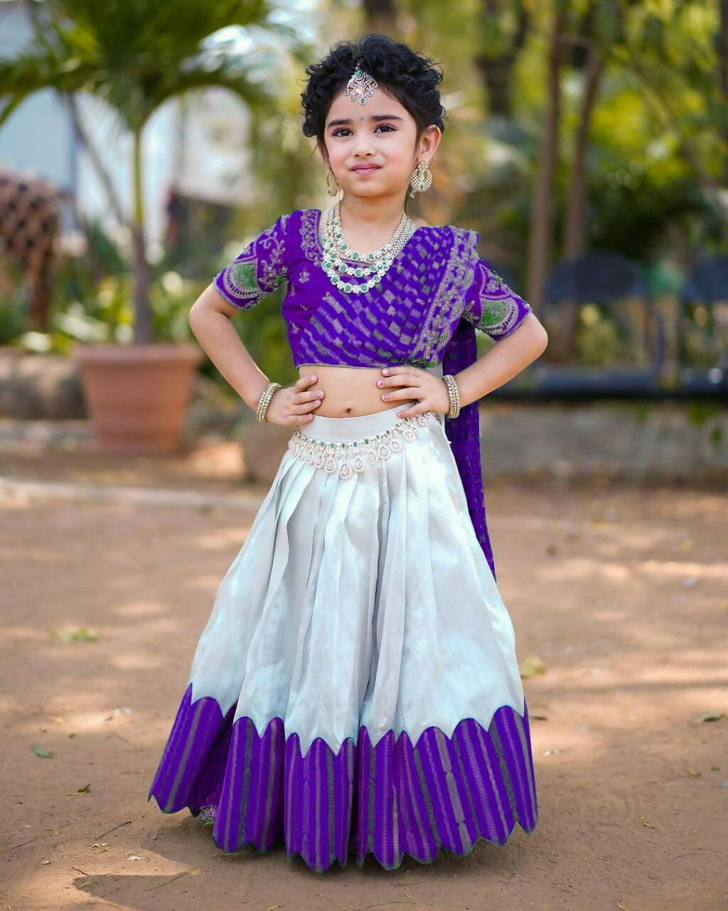 Jyoti Fashion Classy Blue Heavy Chenille Sequins Embroidered Kids Lehenga Choli Set | Grocsy