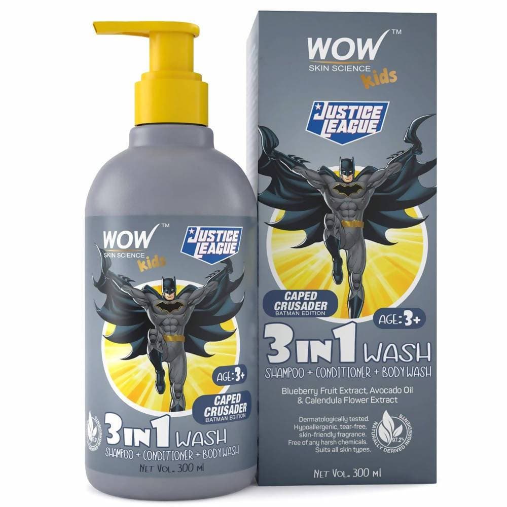 Wow Skin Science Kids 3 in 1 Wash - Caped Crusader Batman Edition | Grocsy