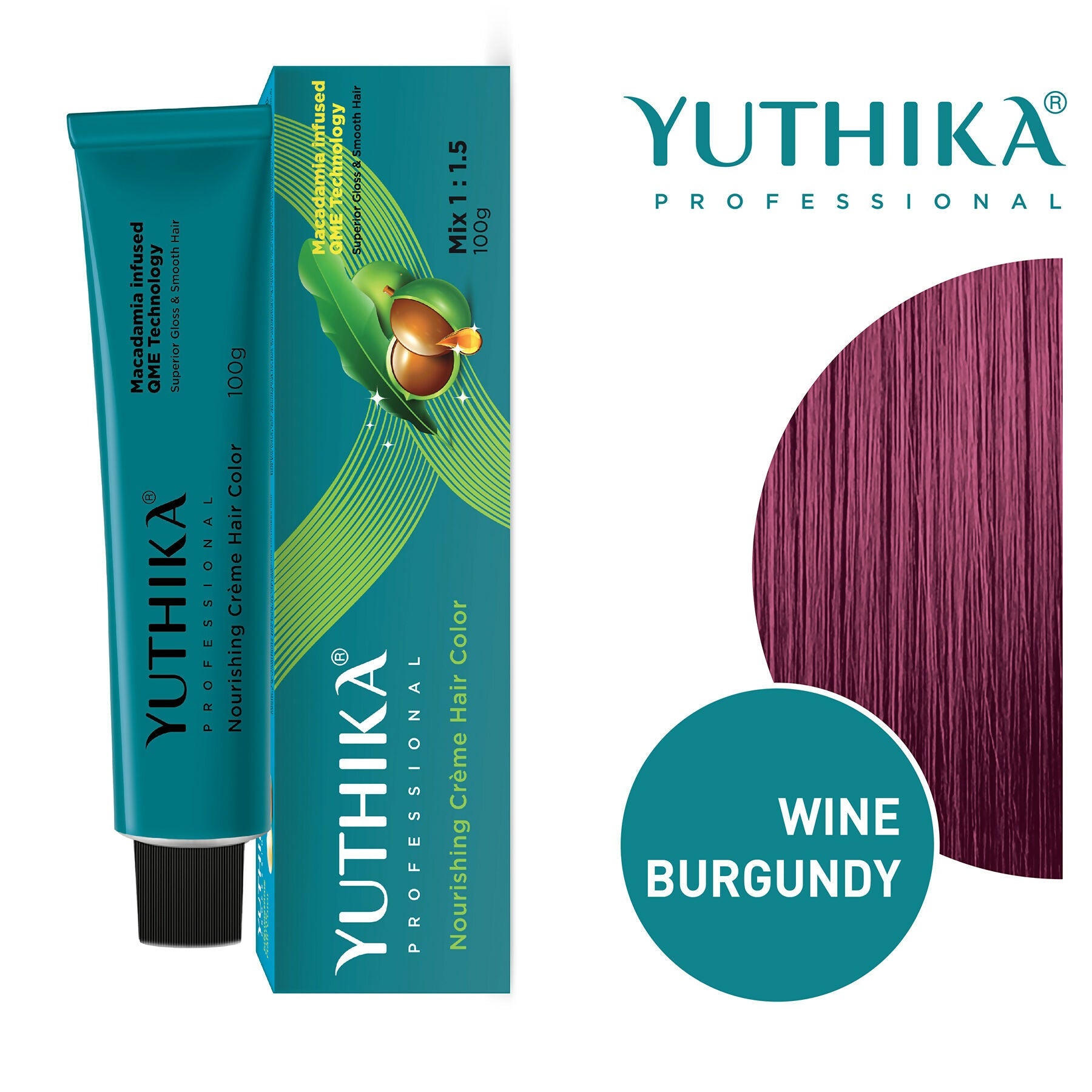 Yuthika Professional Creme Hair Colour - Wine Burgundy | Grocsy