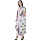 A R Silk Silk Peacock Multi Fancy Dupatta Color White Dupatta or Chunni | Grocsy