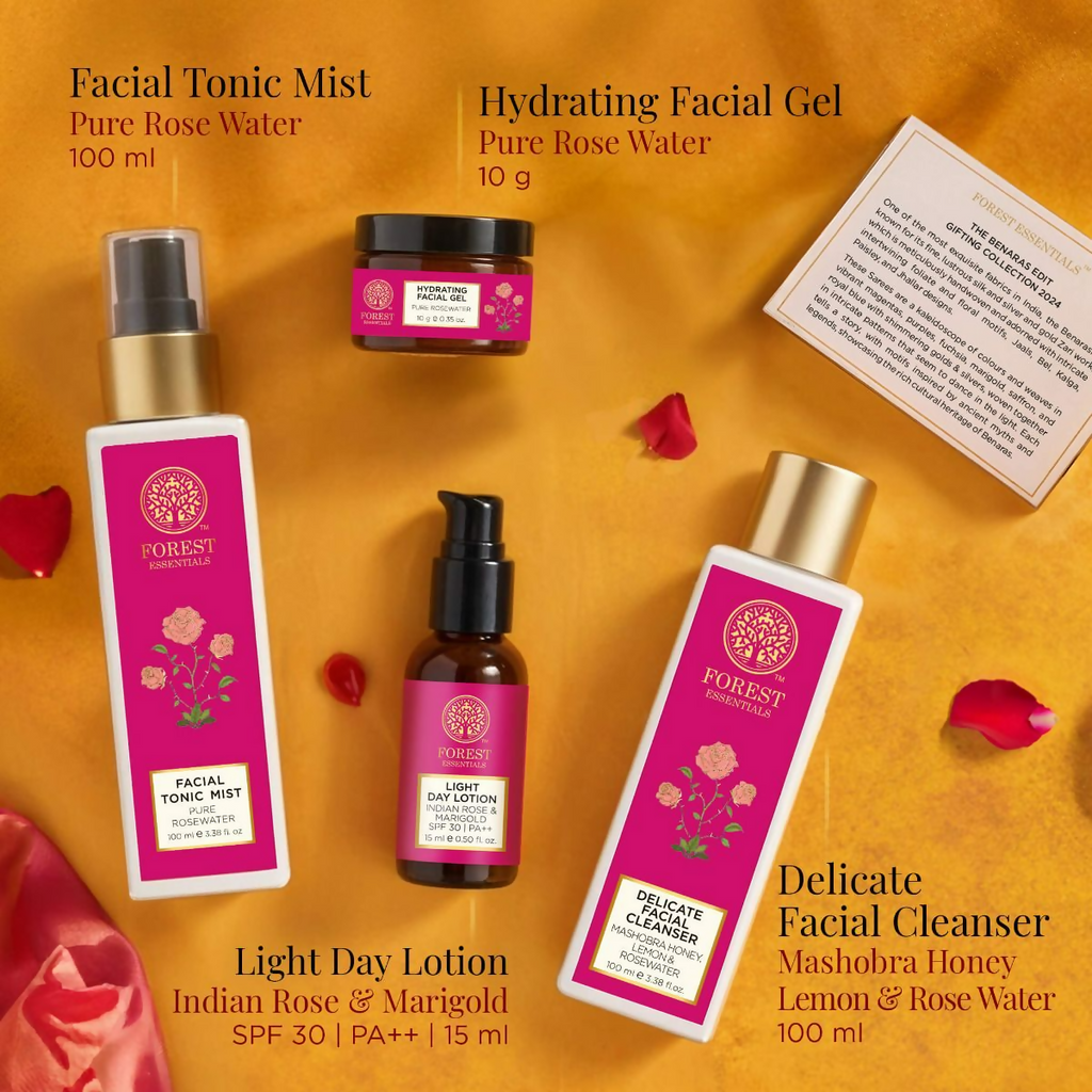 Forest Essentials Patina Rose Glow Kit Gift Box | Grocsy