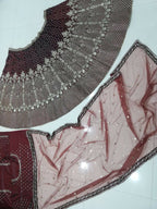 Jyoti Fashion Gorgeous Maroon Taffeta Satin Silk Sequins with Zari Thread & Coding Dori Embroidery Lehenga Choli with Dupatta | Grocsy