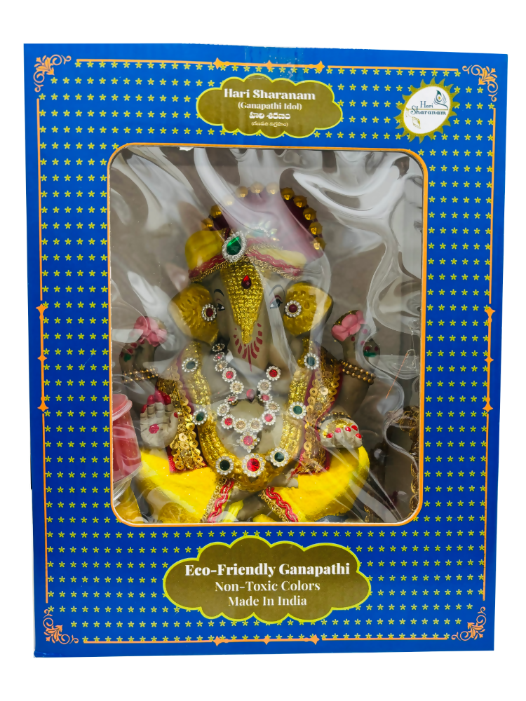Eco-Friendly Ganesh Idols (Non-Toxic Colors) With Chatri, Akshat & Kumkum | Grocsy