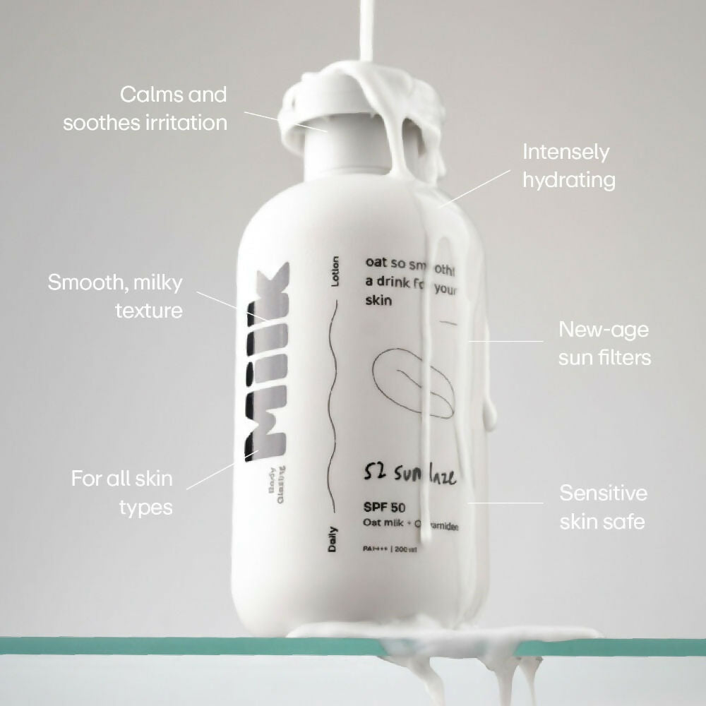 52 Sundaze SPF50 Body Glazing Milk with Oat Milk & Ceramides | Grocsy
