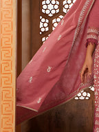 Embroidered & Lace Detailed Kurta With Pant & Embroidered Dupatta Luxury, Multicolor - Hiral Fashion | Grocsy