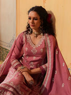 Embroidered & Lace Detailed Kurta With Pant & Embroidered Dupatta Luxury, Multicolor - Hiral Fashion | Grocsy