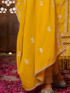 Embroidered & Lace Detailed Kurta With Pant & Embroidered Dupatta Luxury, Multicolor - Hiral Fashion | Grocsy