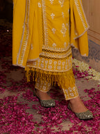 Embroidered & Lace Detailed Kurta With Pant & Embroidered Dupatta Luxury, Multicolor - Hiral Fashion | Grocsy