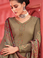 Myra Mehendi Digital Print French Crepe Palazzo Suit | Grocsy