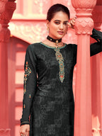 Myra Black Digital Print French Crepe Palazzo Suit | Grocsy