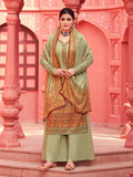 Myra Pista Digital Print French Crepe Palazzo Suit | Grocsy