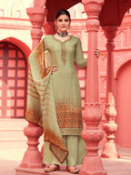 Myra Pista Digital Print French Crepe Palazzo Suit | Grocsy