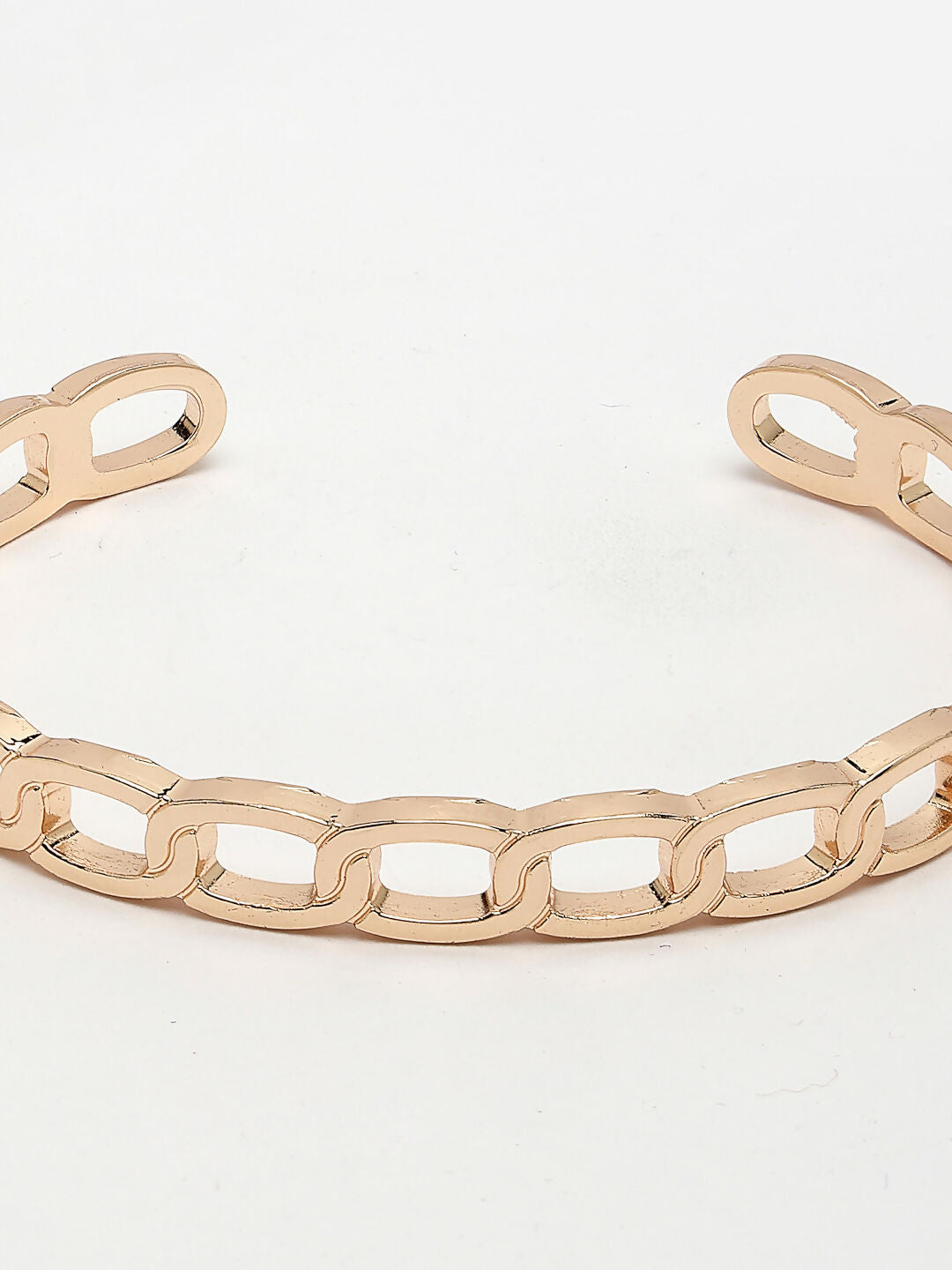 NVR Men's Rose Gold Metal Cuff Bracelet