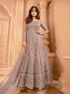 Myra Dusty Pink Heavy Embroidered Anarkali Suit | Grocsy