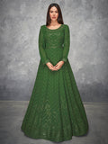 Myra Beautiful Green Georgette Embroidered Anarkali Suit | Grocsy