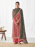 Myra Pink Real Georgette Palazzo Style Suit | Grocsy
