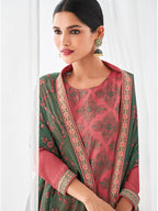 Myra Pink Real Georgette Palazzo Style Suit | Grocsy