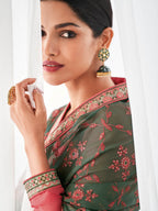 Myra Pink Real Georgette Palazzo Style Suit | Grocsy