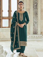 Myra Morepeach Premium Silk Embroidered Pant Style Suit | Grocsy