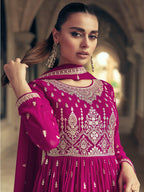 Myra Rani Real Georgette Gharara Style Embroidered Suit | Grocsy