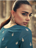 Myra Firozi Real Georgette Gharara Style Embroidered Suit | Grocsy