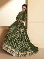 Myra Mehendi Georgette Embroidered Designer Suit | Grocsy