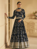 Myra Navy Blue Georgette Embroidered Designer Suit | Grocsy