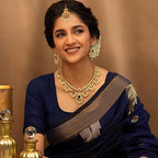 Jewel City Exquisite South Indian-Style Gold-Plated Necklace and Earrings Set with Pearl and Gemstone Accents | Grocsy