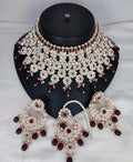 Jewel City Luxurious Silver-Plated Bridal Jewelry Set with Ruby Red Accents | Grocsy