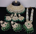 Jewel City Luxurious Pearl Kundan Bridal Jewelry Set - Necklace, Earrings, Tikka, and Long Necklace | Grocsy
