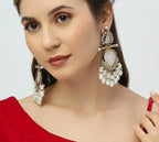 Jewel City Elegant Pearl and Crystal Chandelier Earrings - Luxurious Statement Jewelry | Grocsy