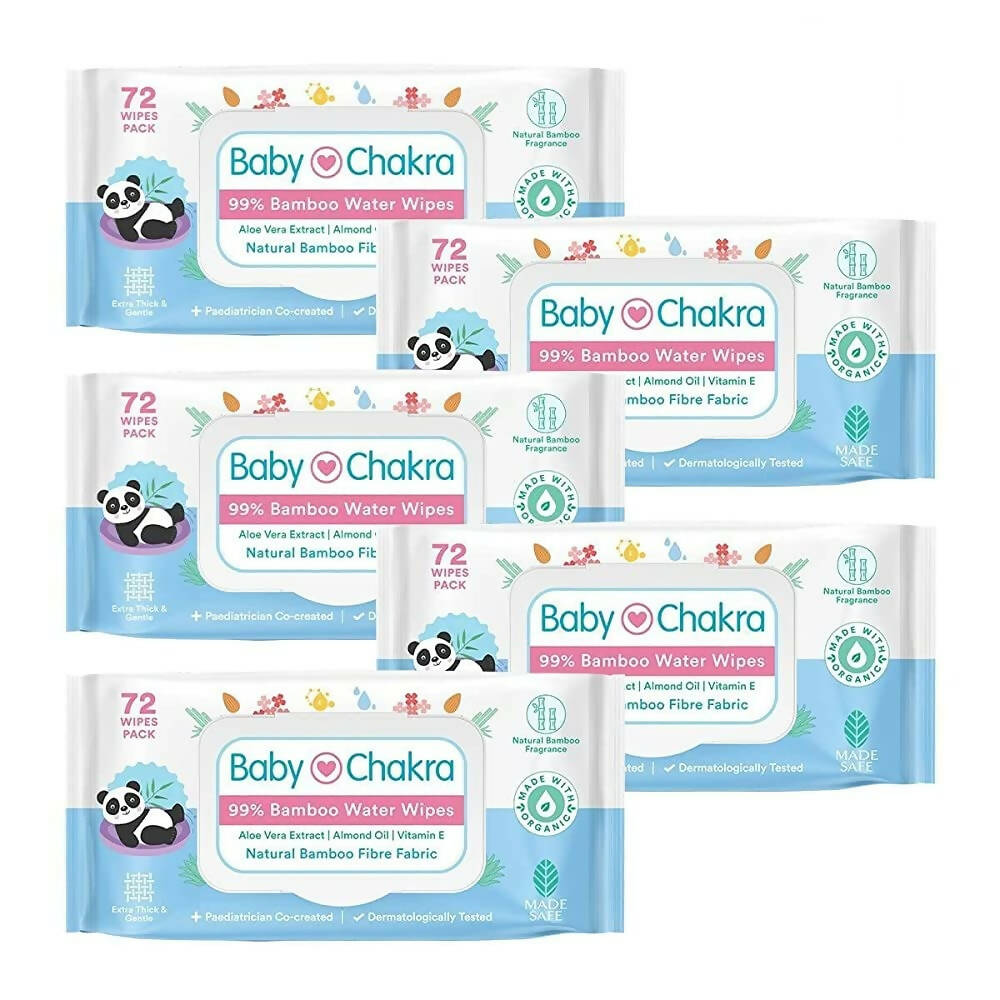 BabyChakra 99% Bamboo Water Soft Wipes | Grocsy
