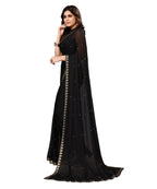 Vamika Goergette Silk Thread Work Black Bollywood Style Saree | Grocsy