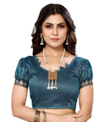Vamika Goergette Silk Thread Work Rama Bollywood Style Saree | Grocsy