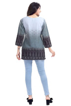 Snehal Creations Gray Color Faux Crepe Printed Short Kurti Tunic | Grocsy